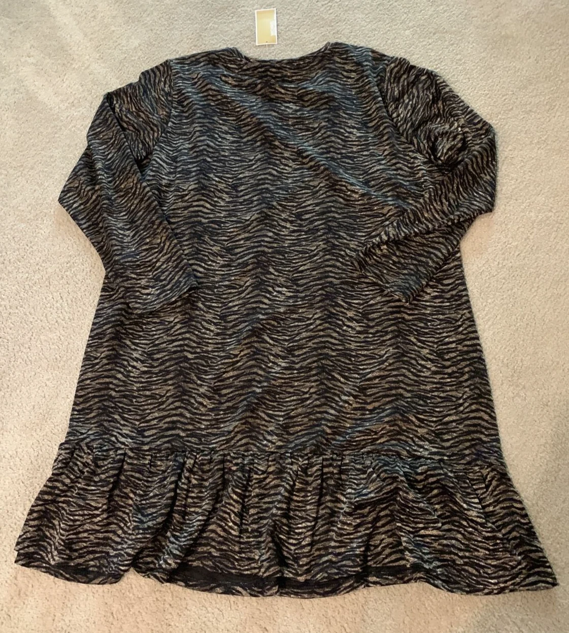 Abito a righe marrone oro nuovo con etichette Michael Kors taglia 3X vendita al dettaglio 140