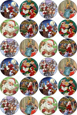 Weihnachten Vintage Nostalgie Retro Cupcake Topper Party Deko Essbar Keks
