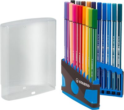 Premium-Filzstift - STABILO Pen 68 ColorParade - 20er Tischset in anthrazit/hell
