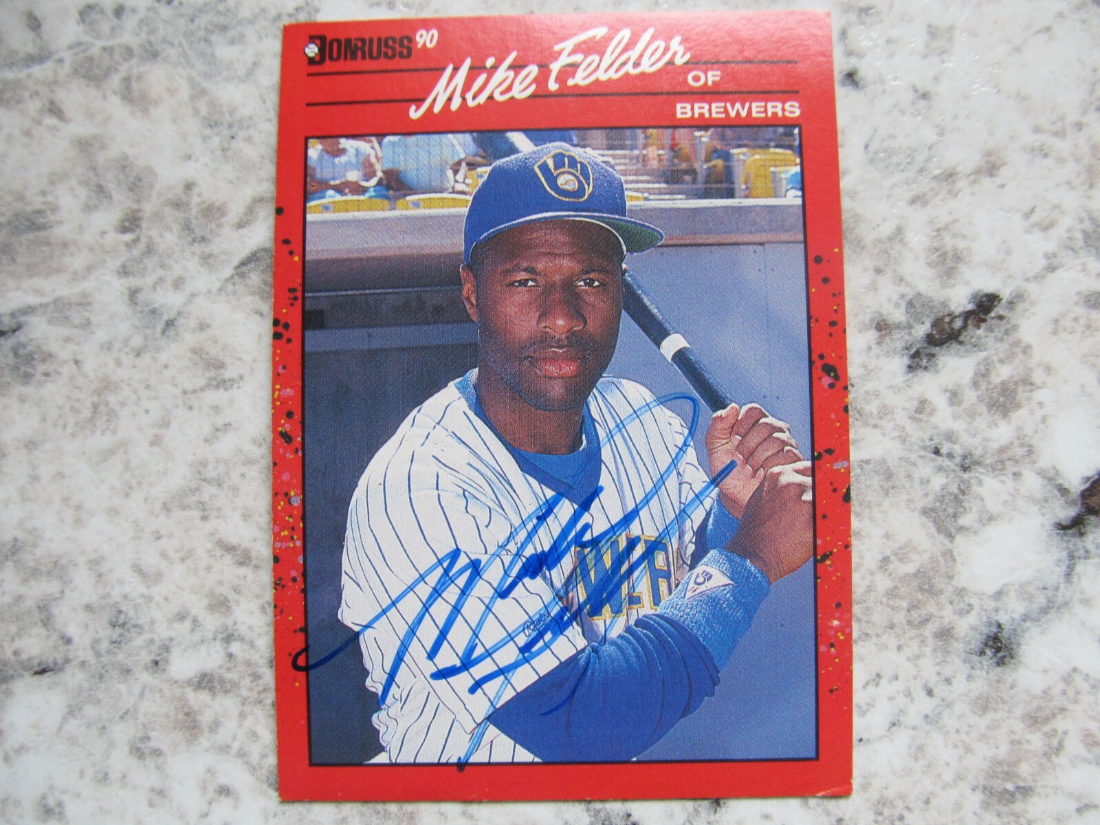 Brewers Mike Felder Signed Autographed 1990 Donruss Nr.Mint | eBay