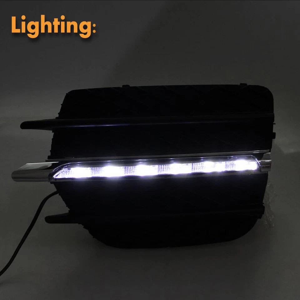 Par de luzes de circulação diurna LED brancas lâmpadas de neblina para BMW X6 E71 2009-2012 - Imagem 4 de 4