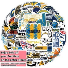 50pcs Waterproof Vinyl Stickers Los Angeles Chargers NFL Football Phone Luggage