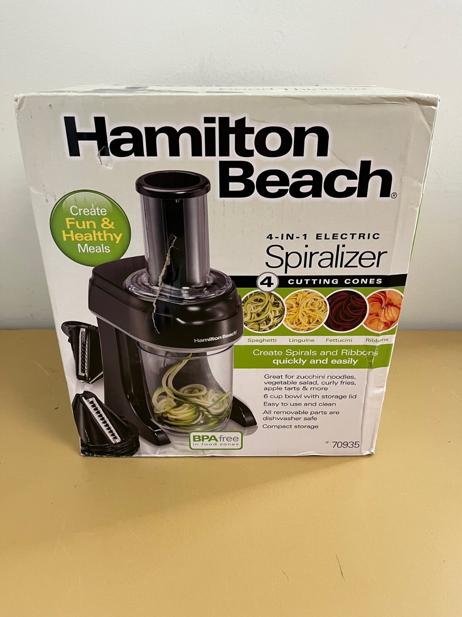 New Hamilton Beach 4-in-1 Electric Spiralizer, 6 Cup, 70935, New