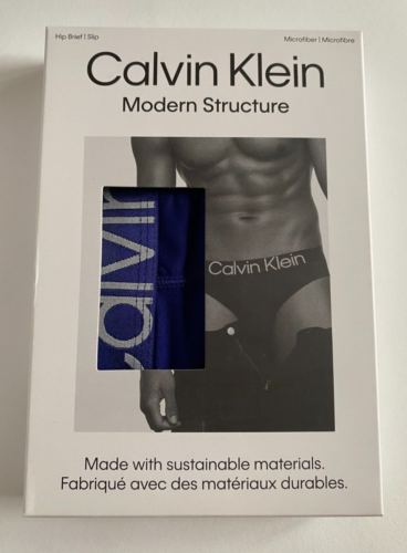 NEW Calvin Klein Modern Structure Microfiber Stretch Hip Brief - Blue - Large - Picture 1 of 3