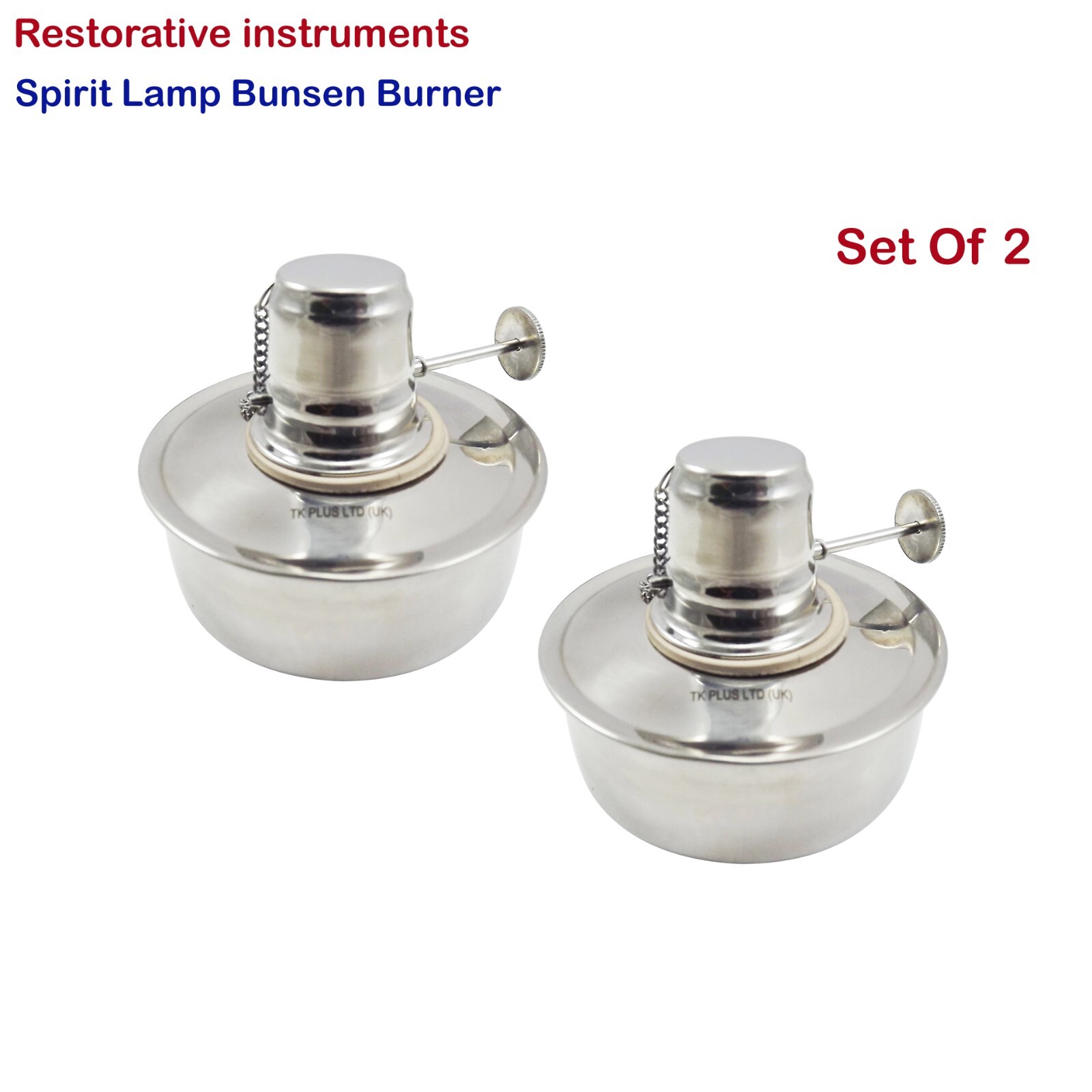 Dental SPIRIT ALCOHOL LAMP BUNSEN BURNER JOYERO ENERGÍA LUZ QUEMADOR SET DE 2