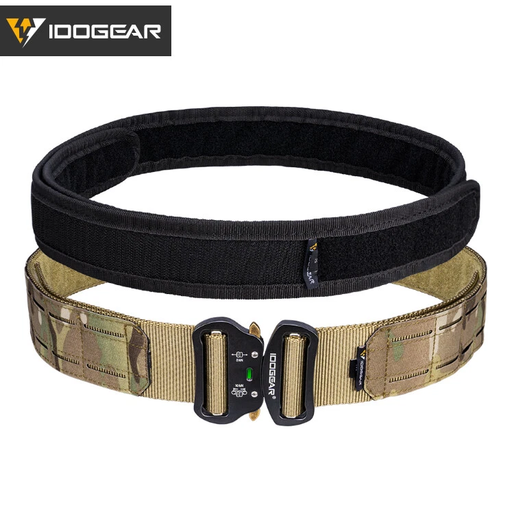 IDOGEAR 2" Tactical Belt Quick Release Metal Buckle Laser MOLLE Airsoft Military