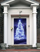 New Year Front Door Cover Entry Doors Banner Christmas Decor Outside House ON13