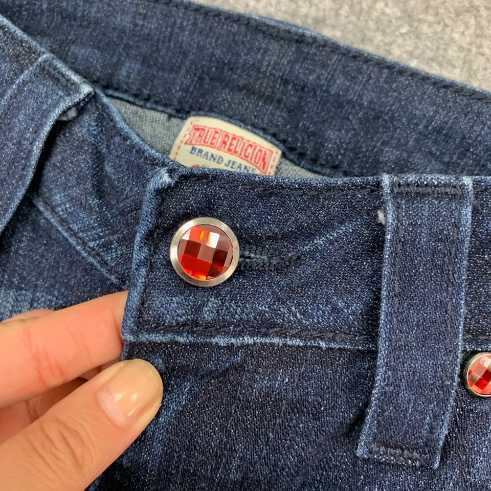 Jean True Religion para mujer 27 lavado oscuro Becky Bootcut cristal embellecido bolsillos Foto 4 de 4