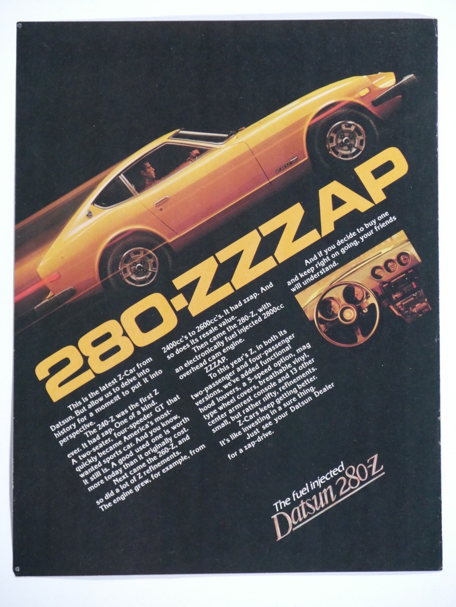 1977 Datsun 280 ZZZ ZAP Vintage The Fuel Injected Z Original
