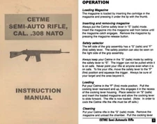 Cetme Semi-Auto Rifle Cal .308 NATO Manual