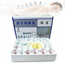 24 Cups Chinese Vacuum Cupping Acupuncture Therapy Set Magnet Massage Suction
