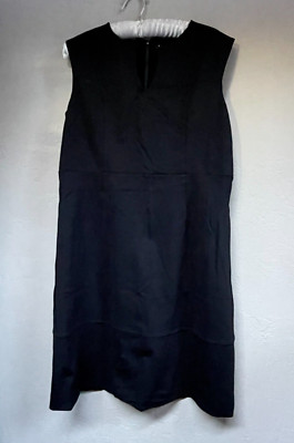 Nic+Zoe Womens Medium Sleeveless Shift Dress Black Lightweight Back Zip Casual