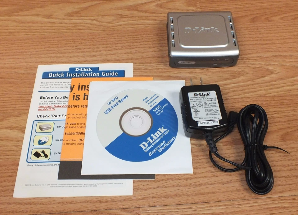D-Link (DP-301U) Wired 10/100 Fast Ethernet USB Print Server w/ Power Supply  - Image 4 of 4