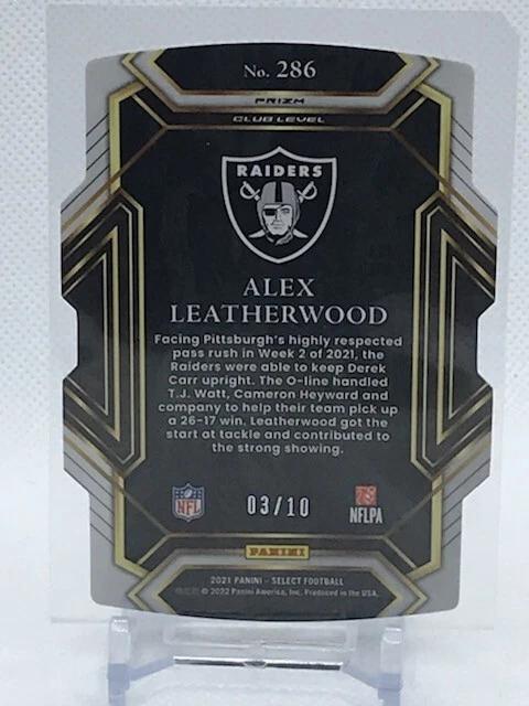 2021 PANINI SELECT ALEX LEATHERWOOD GOLD PRISM DIE CUT 3/10 - Image 2 of 2