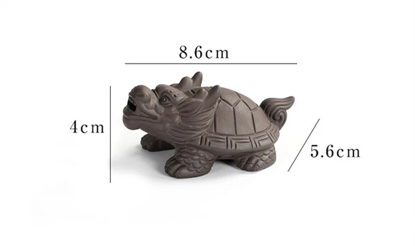 Té de arcilla púrpura Zisha mascota hecho a mano tortuga riqueza bendición té juego adorno regalo Foto 4 de 4