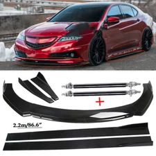 Front Bumper Lip Spoiler Side Skirts Rear Lip Glossy Black For Acura TLX 2