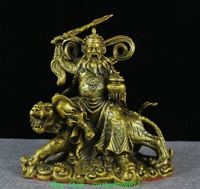 Old Chinese Bronze Zhao Gong Ming Money Wealth Mammon God Riding