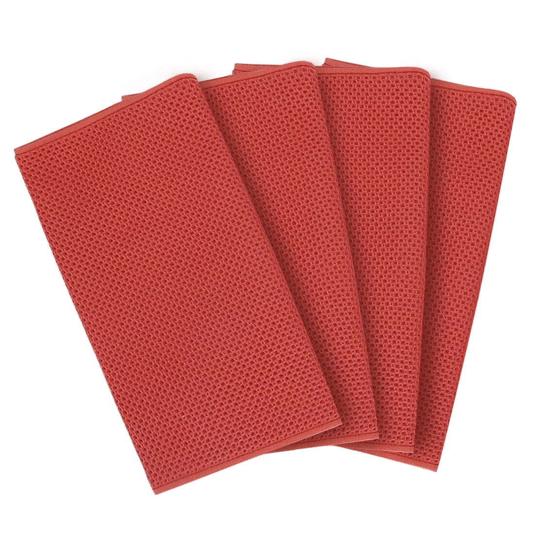 Unique Bargains 4Pack Soft Absorbent Cotton Kitchen Towels 13" x 27