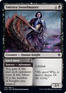 Smitten Swordmaster // Curry Favor x4 - Throne of Eldraine - NM-Mint, English -