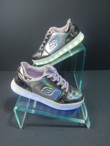 Skechers Energy Girls Multi light up shoes with USB charger. Sz 5.5. | eBay