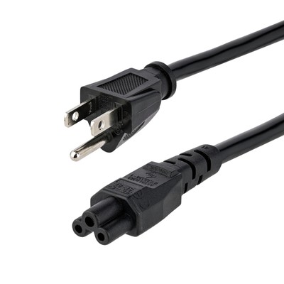 StarTech 3 Feet Laptop Power Cord NEMA 5 to 15P to C5 Laptop Charger Cord