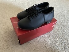 Capezio Shuffle Tap Shoes Girls 12.5 M Black New