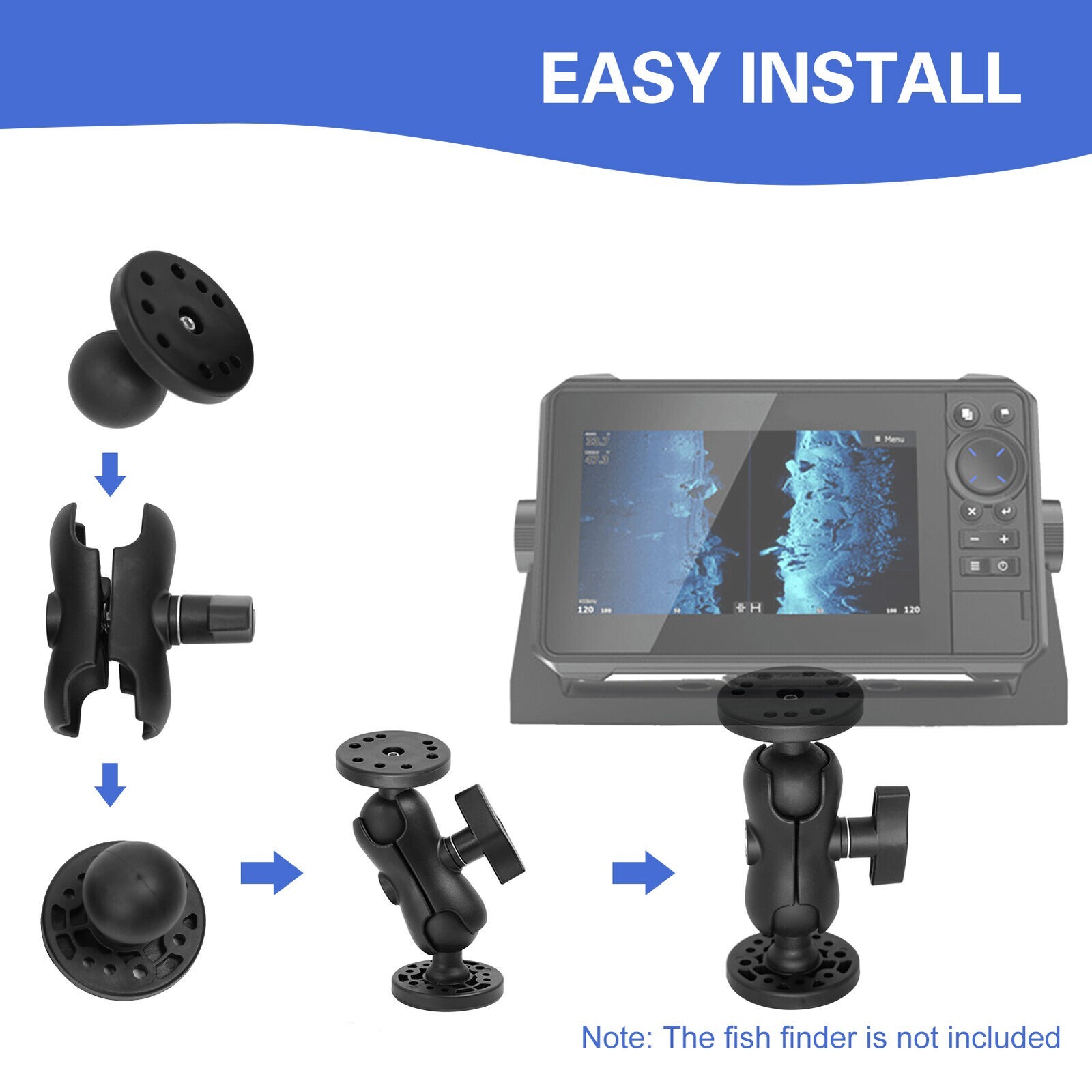Universal Kayak Holder Fish Finder Mount Boat Rotating Bracket Kayaking Base
