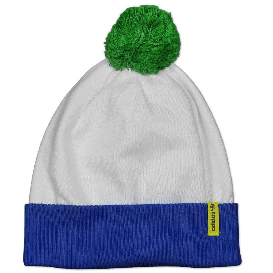 Adidas Originals Bonnet Pompon Bommel Hiver Mi-saison Coton Blanc Unisexe - Photo 1/1