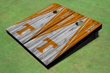 University Of Tennessee White And Orange Matching Wood Look Triangle Cornhole Bo
