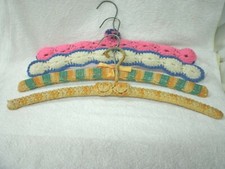 VINTAGE 1940's Cotton Crochet  1960's Yarn Crocheted Hangars-- Lot/4-