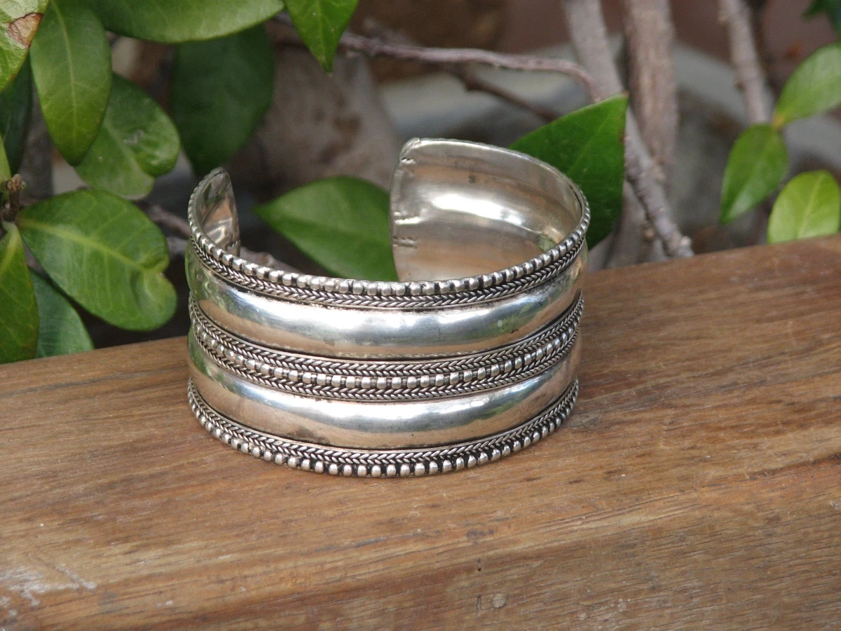Open Metal Bangle - Hand Made in Nepal 35mm wide
