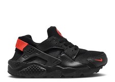 NIKE HUARACHE RUN YOUTH SIZE 4.0 TO 5.0 NEW BLACK HABANERO RED
