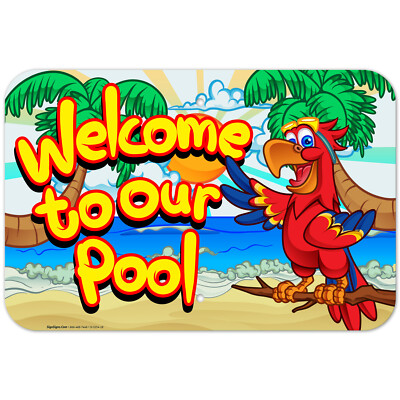 Welcome To Our Pool Sign, Outdoor Pool Decor Sign,