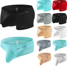 Men's Underwear Boxer Briefs Ice Silk Shorts Panties Bulge Pouch Men Underpants
