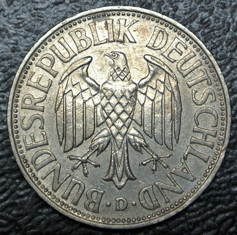 1963 D GERMANY - 1 DEUTSCHE MARK - COPPER-NICKEL - German Eagle