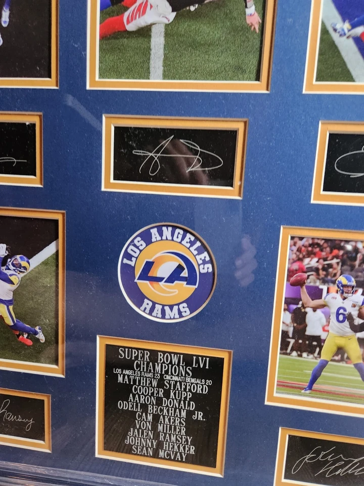 Autógrafos, fotos, moldura personalizada do campeonato do Superbowl Los Angeles Rams - Imagem 2 de 4
