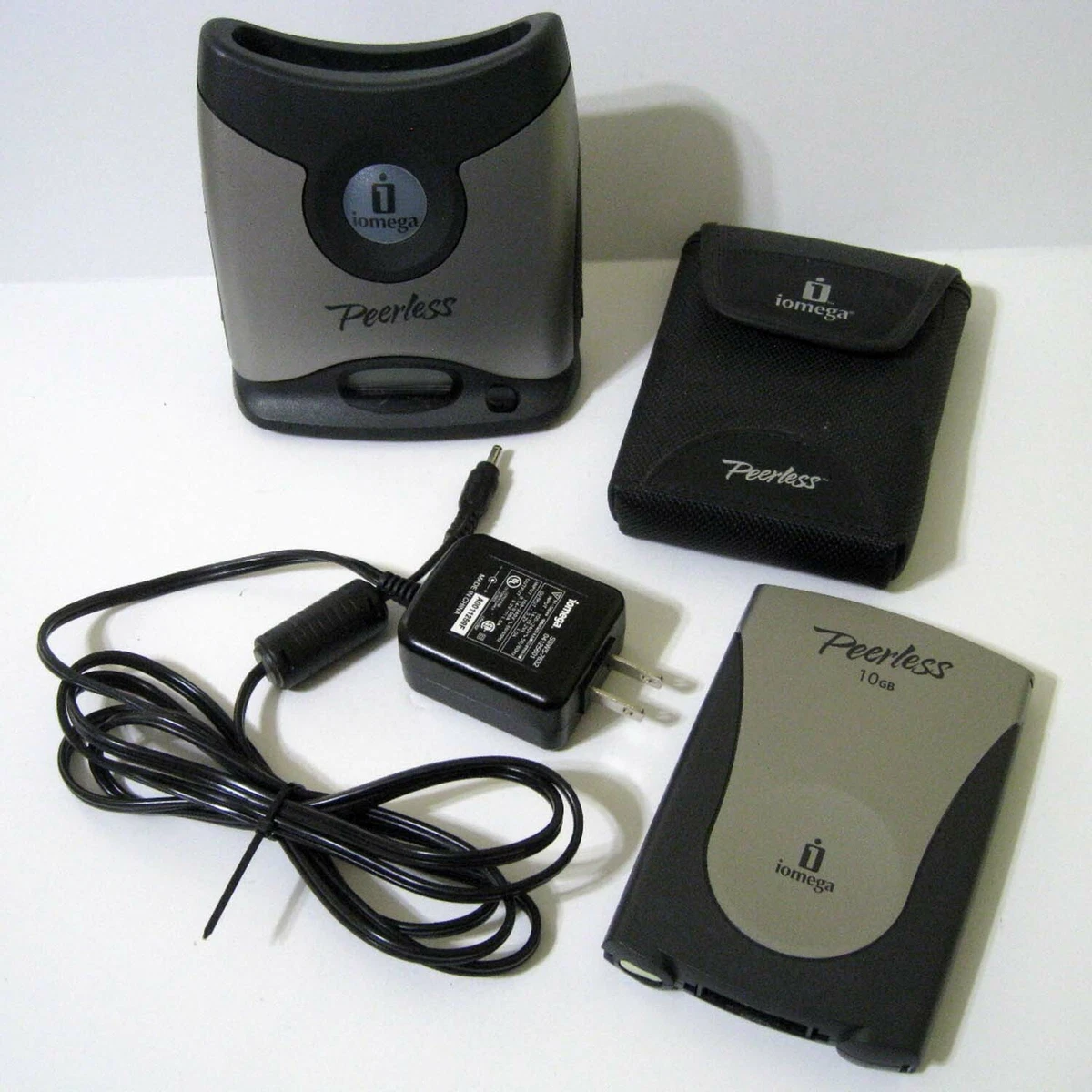 Iomega ® Peerless Portable Base Station - 10 GB Disk - Holder - Power Supply