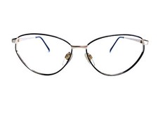 New Valentino Black Gold Cat Eye Metal Frame Eyeglasses Italy V358 917 58 14 135