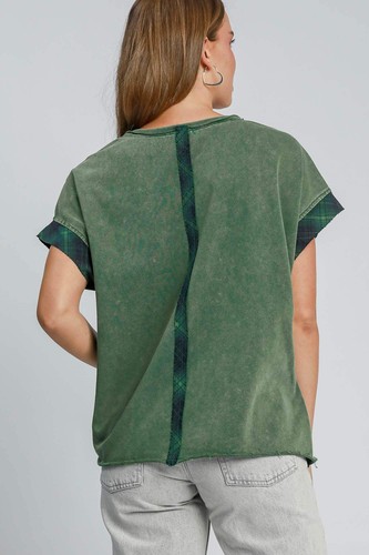 Umgee Peace Applique Round Neck French Terry Top - Picture 2 of 4