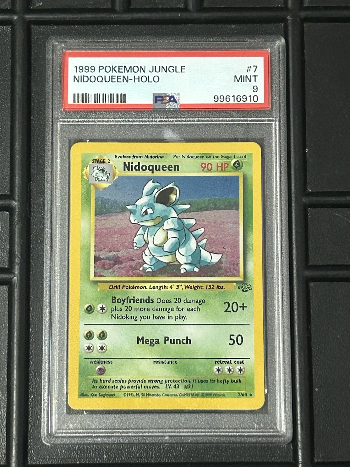 1999 POKEMON JUNGLE 7/64 NIDOQUEEN HOLO PSA 9 MINT Great Card!! 🔥🔥