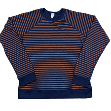 Marine Layer Juno Reversible Sweater Women Small Raglan Top Blue Orange Striped