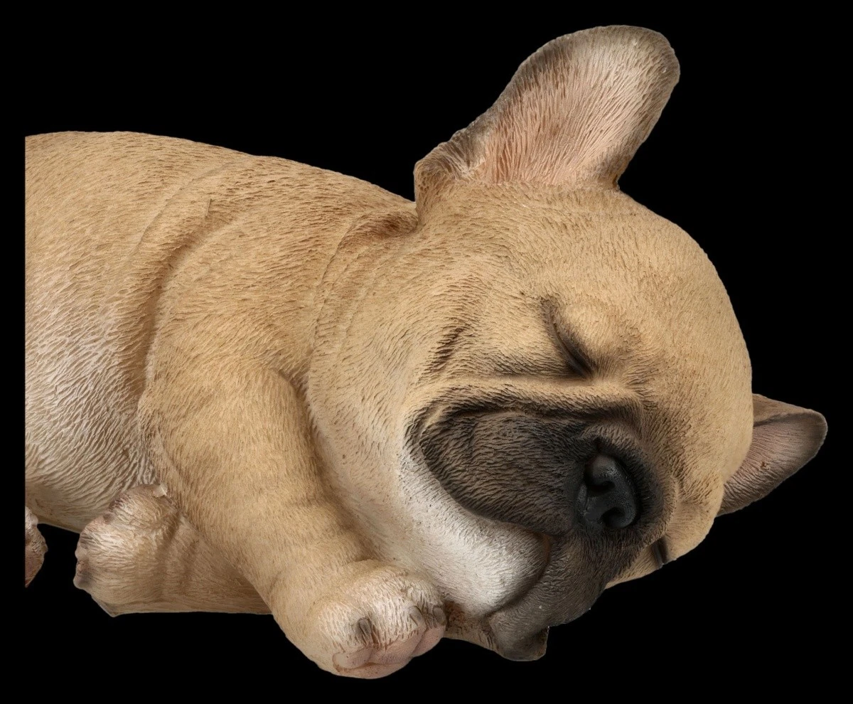 Hundefigur Französische Bulldogge Welpe Schlafend-Geschenk Tierliebhaber 8cm