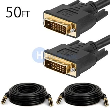 50 FT DVI-D to DVI-D Premium Cable Digital Male to Male Cord 50 feet - PACK of 2