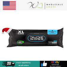 DUDE Wipes Flushable Wipes Unscented  Extra Large  Septic Safe  48 Count