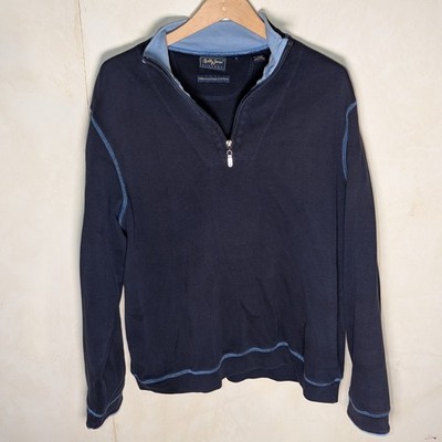 Bobby Jones 1/4 zip Men's XL Blue Peruvian Cotton Pullover Sweater Golf 
