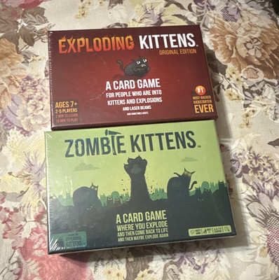 Exploding Kittens Original Edition & Zombie Kittens Bundle 2-5 Players 2022