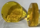 Blenko Glass Bookend Set Of 2 Bookends Yellow-Orange Honey Amber Color Solid