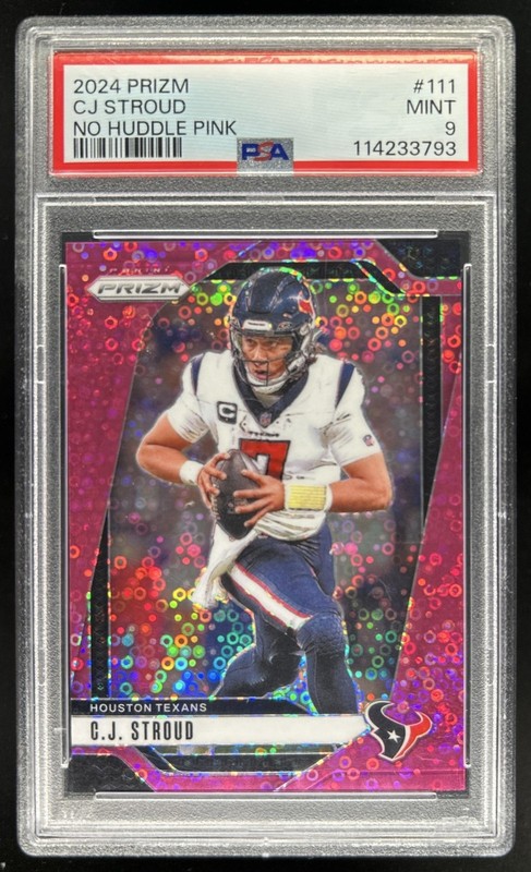 2024 Prizm CJ Stroud No Huddle Pink #/25 PSA 9 Texans