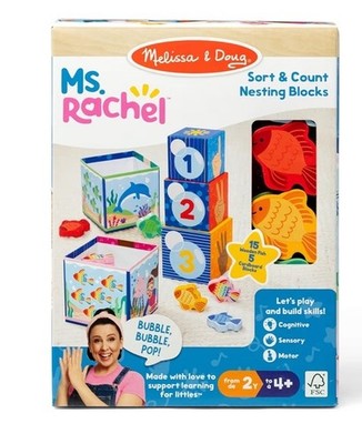 Melissa & Doug Ms. Rachel Sort and Count Wooden Blocks 