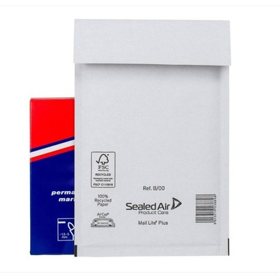 Mail Lite PLUS gepolsterte Umschläge B/00 120 (B) x 210 (H) mm abziehen und versiegeln weiß 100 Stück